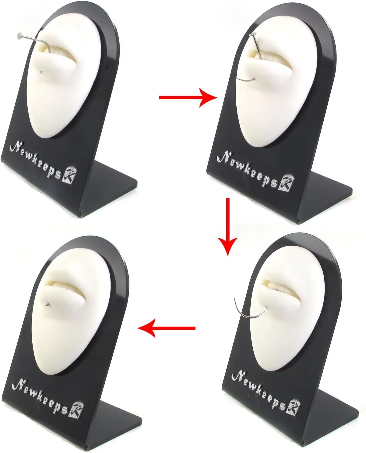 22G/20G/18G/16G/14G/12G/10G/8G/6G/4G/2G/0G/00G 316L Steel Taper Insertion Pin for Ear/Nose/Navel/Nipple/Lip/Eyebrow Stretcher, Body Piercing Stretching Kit Assistant Tool