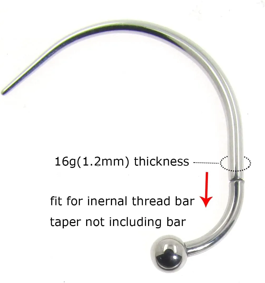 22G/20G/18G/16G/14G/12G/10G/8G/6G/4G/2G/0G/00G 316L Steel Taper Insertion Pin for Ear/Nose/Navel/Nipple/Lip/Eyebrow Stretcher, Body Piercing Stretching Kit Assistant Tool