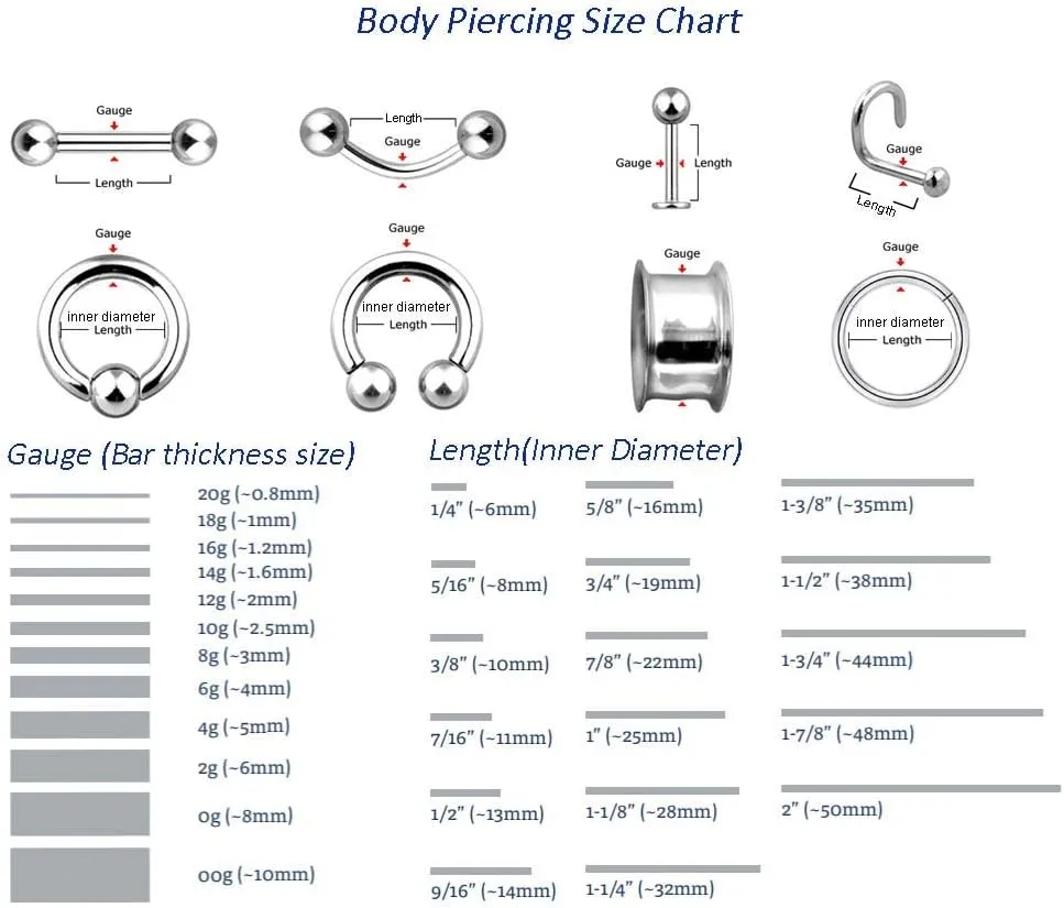 22G/20G/18G/16G/14G/12G/10G/8G/6G/4G/2G/0G/00G 316L Steel Taper Insertion Pin for Ear/Nose/Navel/Nipple/Lip/Eyebrow Stretcher, Body Piercing Stretching Kit Assistant Tool