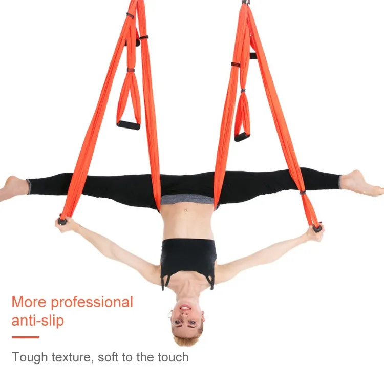 6 Handles Bodybuilding Handstand Inelasticity Aerial Yoga Hammock(Yellow)
