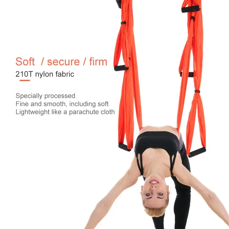 6 Handles Bodybuilding Handstand Inelasticity Aerial Yoga Hammock(Yellow)
