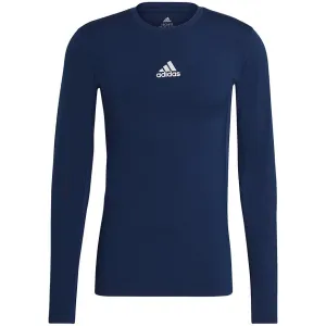 Adidas Compression Long Sleeve Tee Navy Gu7338 M