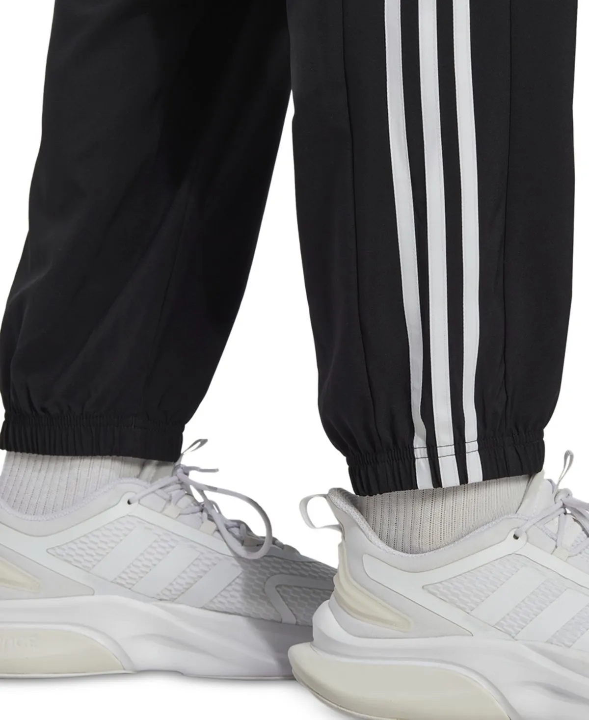 adidas Men's AEROREADY Essentials Woven 3 Stripe Sweatpants with Elastic Cuffs