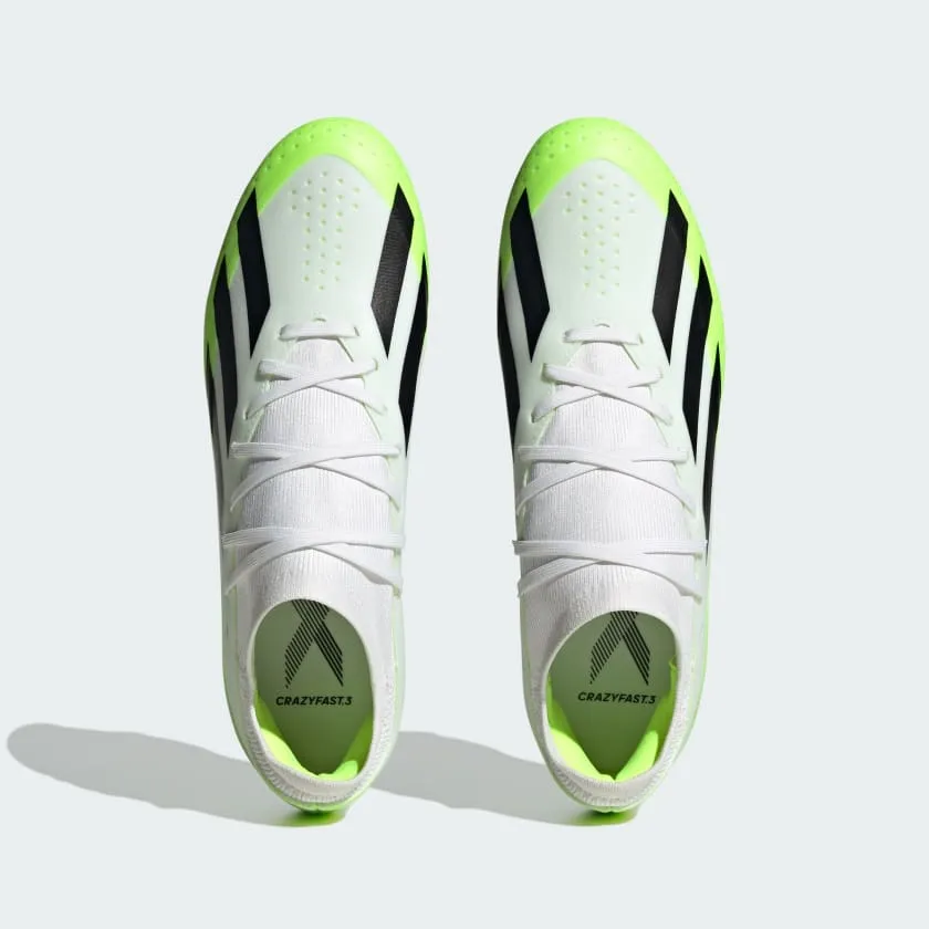 adidas X Crazyfast .3 FG Boots- White/Lemon