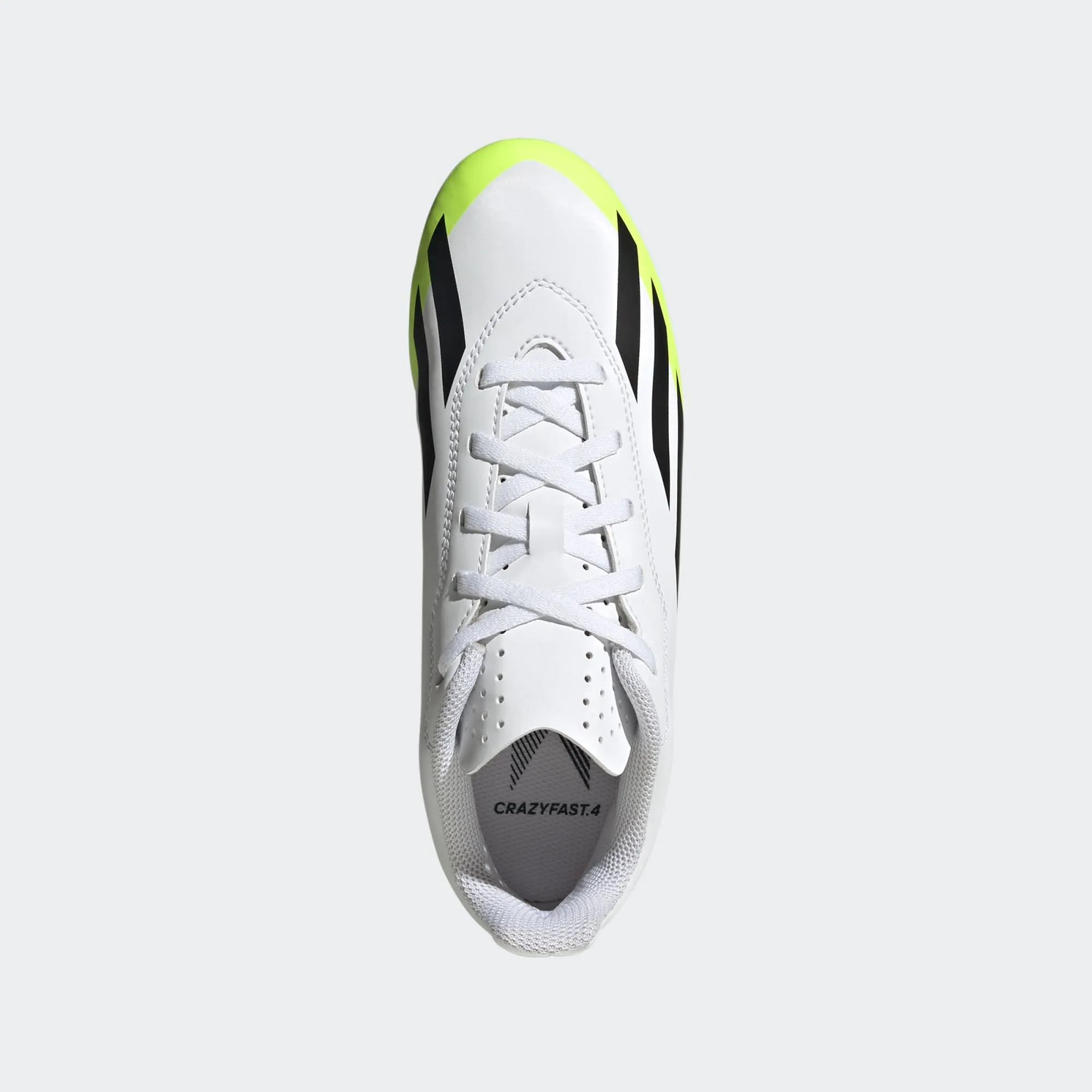 adidas X Crazyfast .4 FxG Boots- White/Lemon- JUNIOR