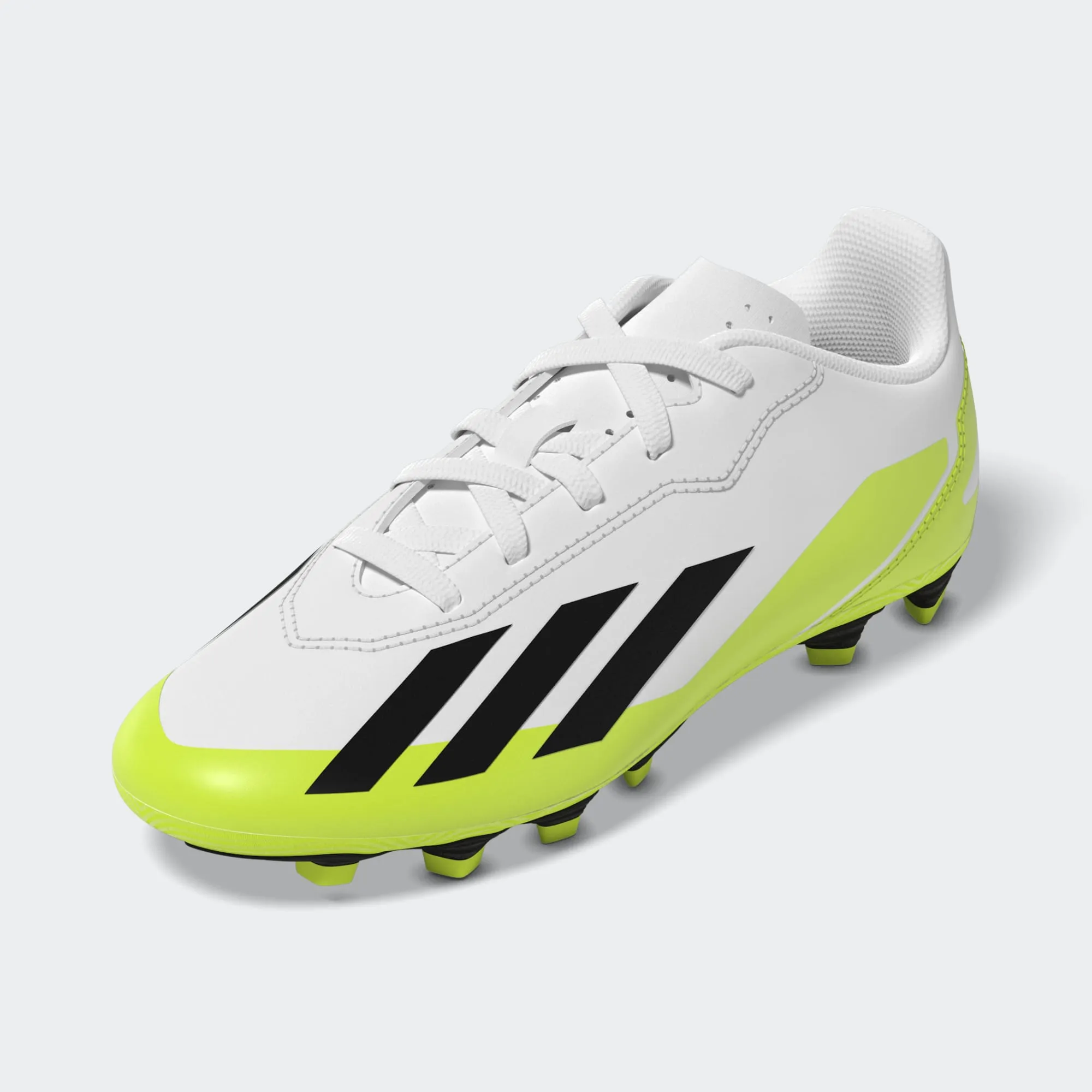 adidas X Crazyfast .4 FxG Boots- White/Lemon- JUNIOR