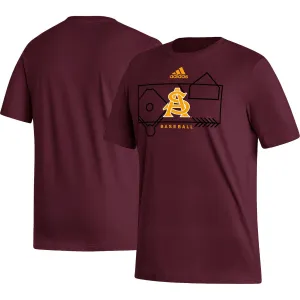 Arizona State Men's Maroon Sun Devils Locker Lines Basketball Fresh adidas Jersey