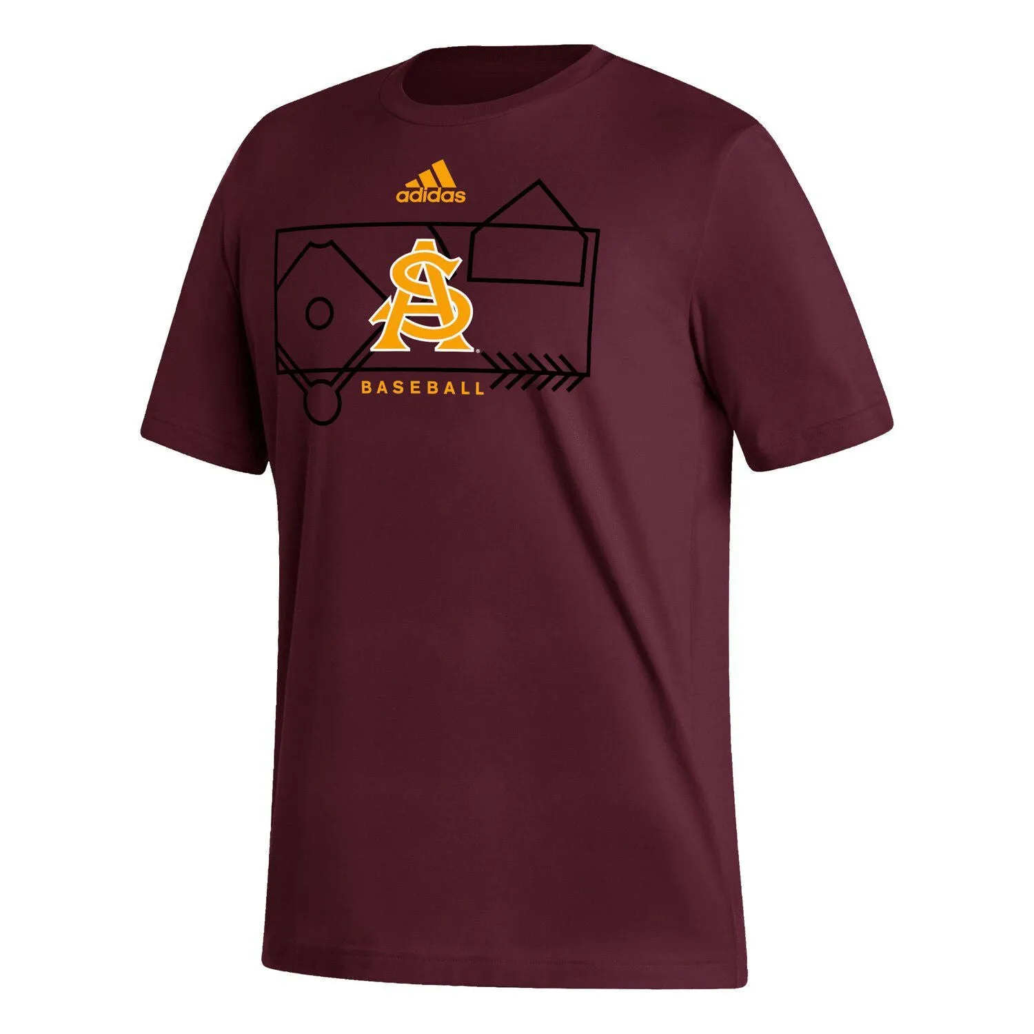 Arizona State Men's Maroon Sun Devils Locker Lines Basketball Fresh adidas Jersey