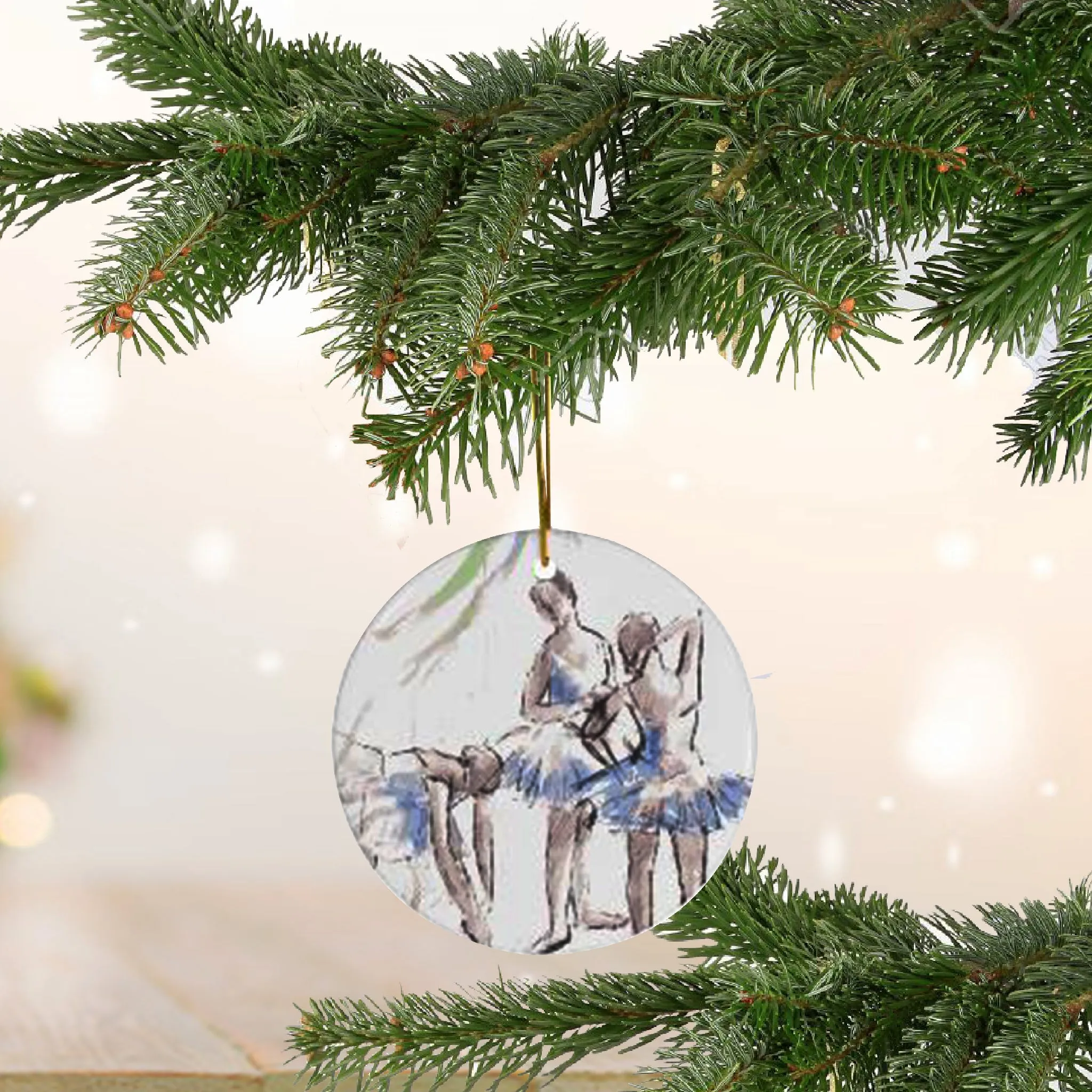 Ballet Dancers Ceramic Ornament