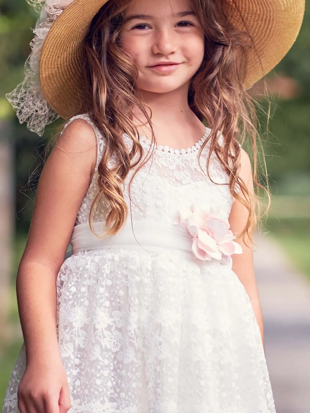 Baptismal Lace dress - KALIA White