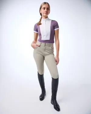 Bib Show Shirt- Lavender Ash / White-  Short Sleeve