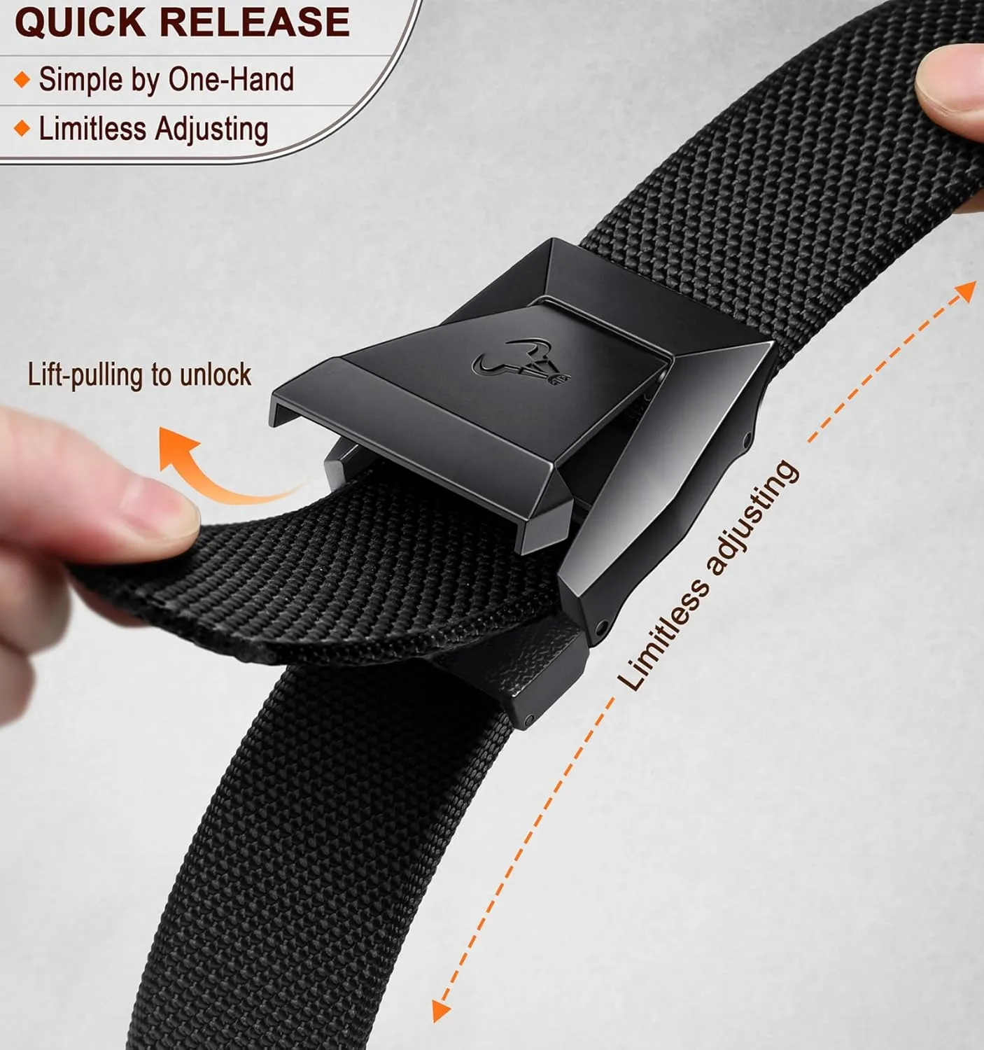 BULLIANT Men Belt 2 Pack,Nylon Web Holster Belt Stretch for Gift Men Outdoor Work Sports Hunting Hiking,Quick Release