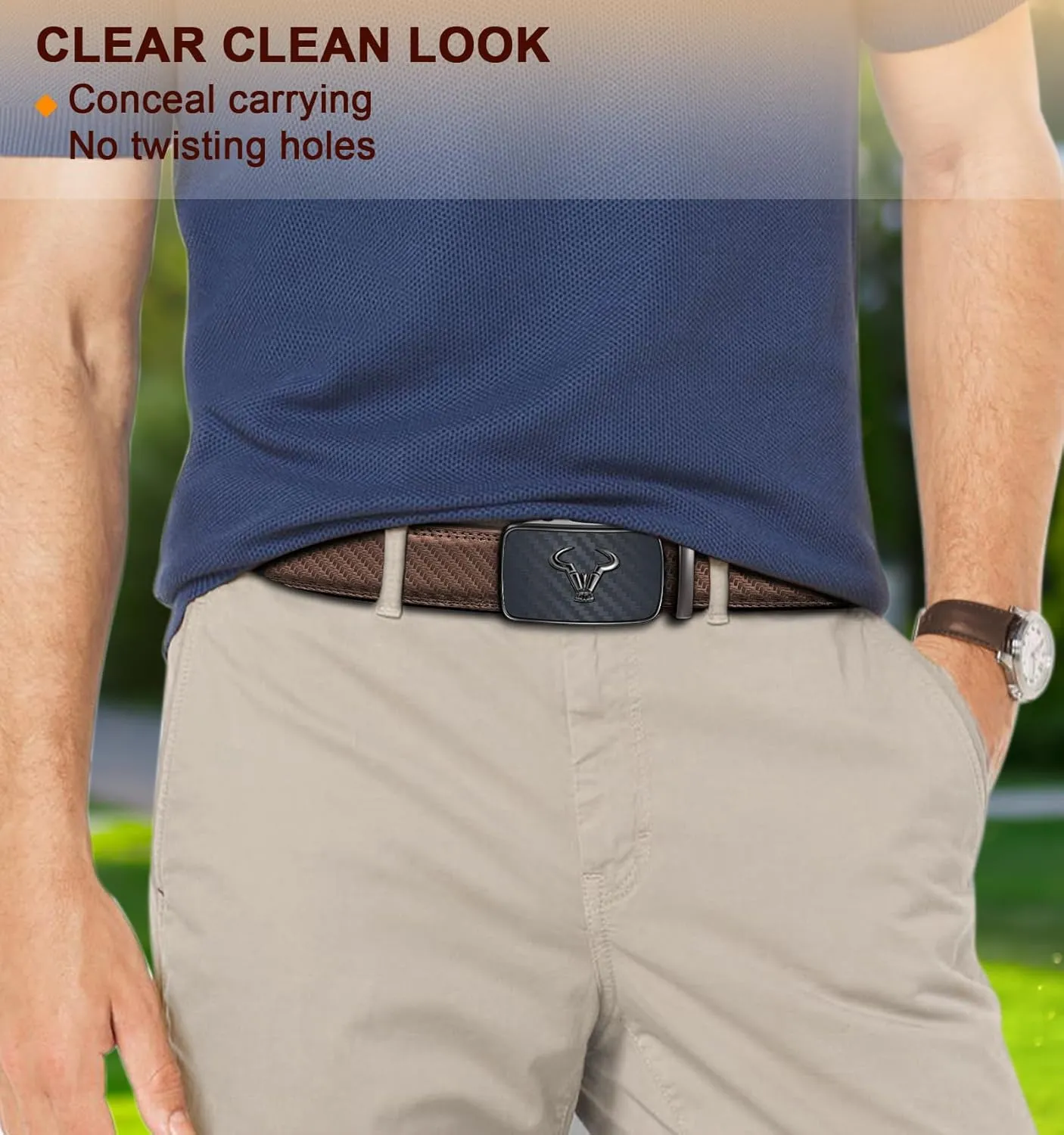 BULLIANT Men belt 2Pack,Leather Ratchet Belt for Gift Men Dress Casual Jeans 1 3/8",Cut for Fit