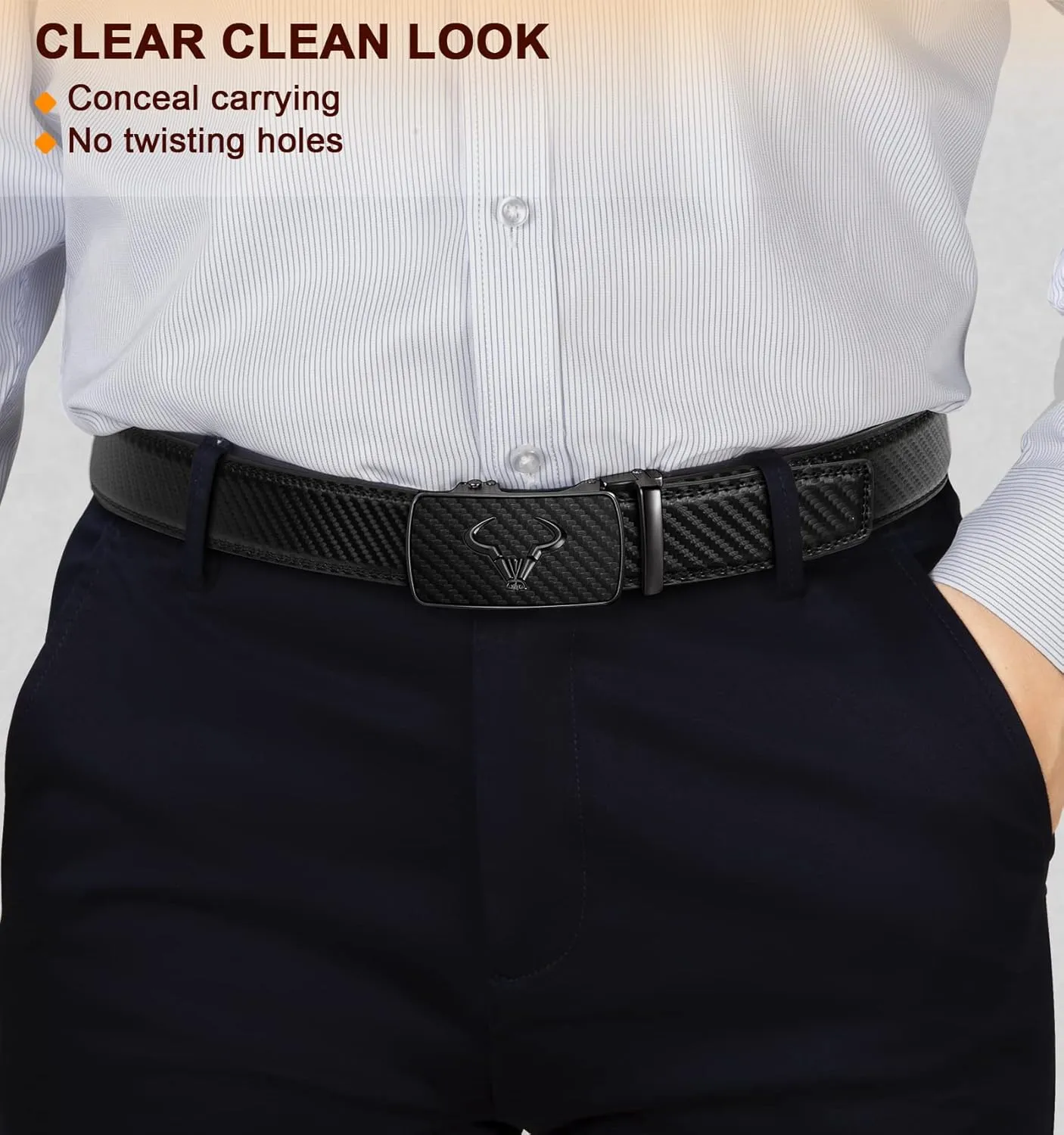 BULLIANT Men belt 2Pack,Leather Ratchet Belt for Gift Men Dress Casual Jeans 1 3/8",Cut for Fit