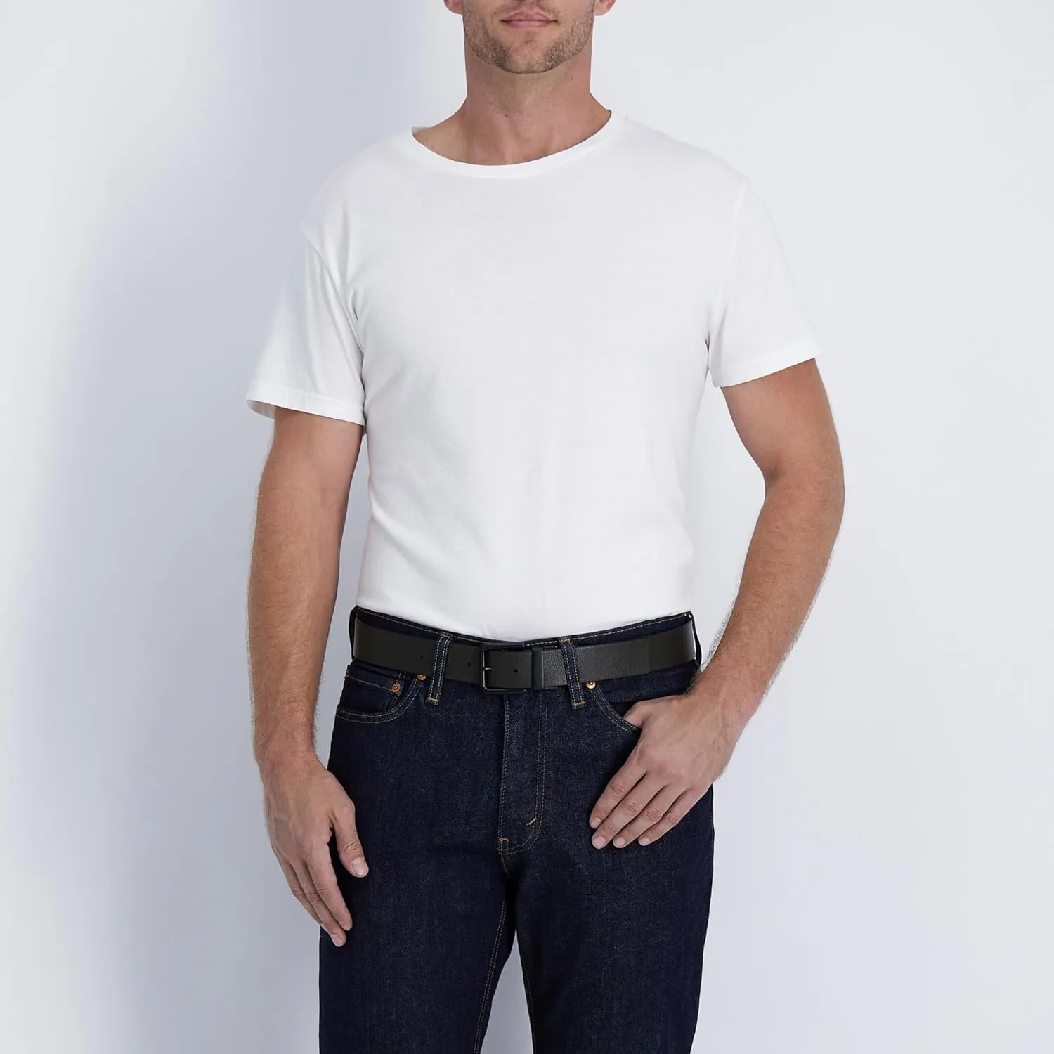 Calvin Klein Men's Two-in-one Reversible Rotative Buckle Casual Dress Belt