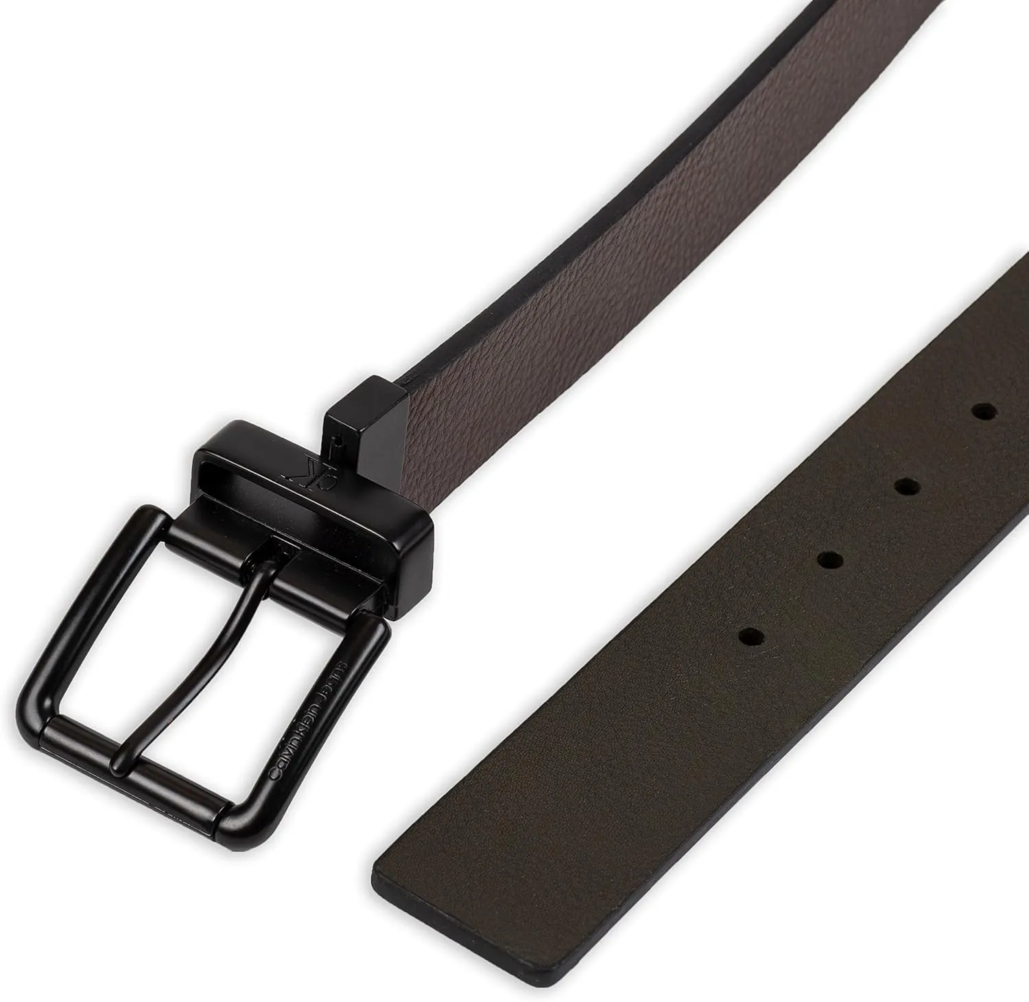 Calvin Klein Men's Two-in-one Reversible Rotative Buckle Casual Dress Belt