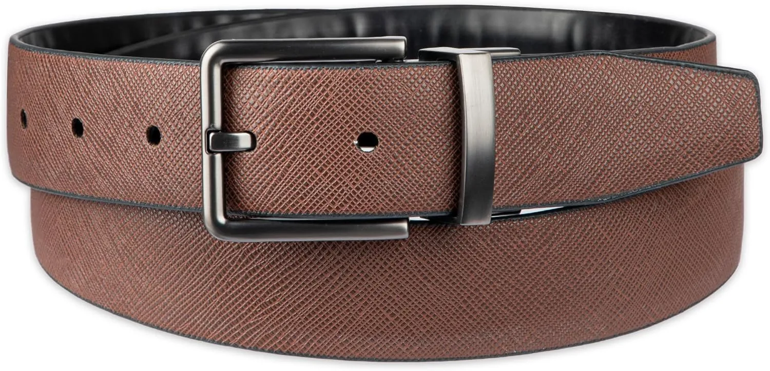 Calvin Klein Men's Two-in-one Reversible Rotative Buckle Casual Dress Belt