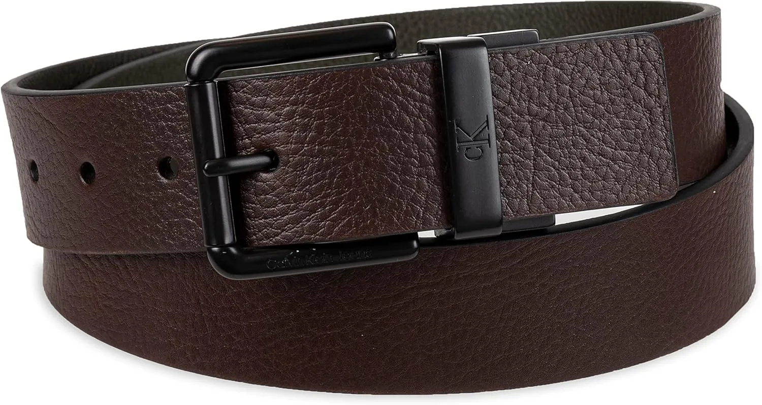 Calvin Klein Men's Two-in-one Reversible Rotative Buckle Casual Dress Belt
