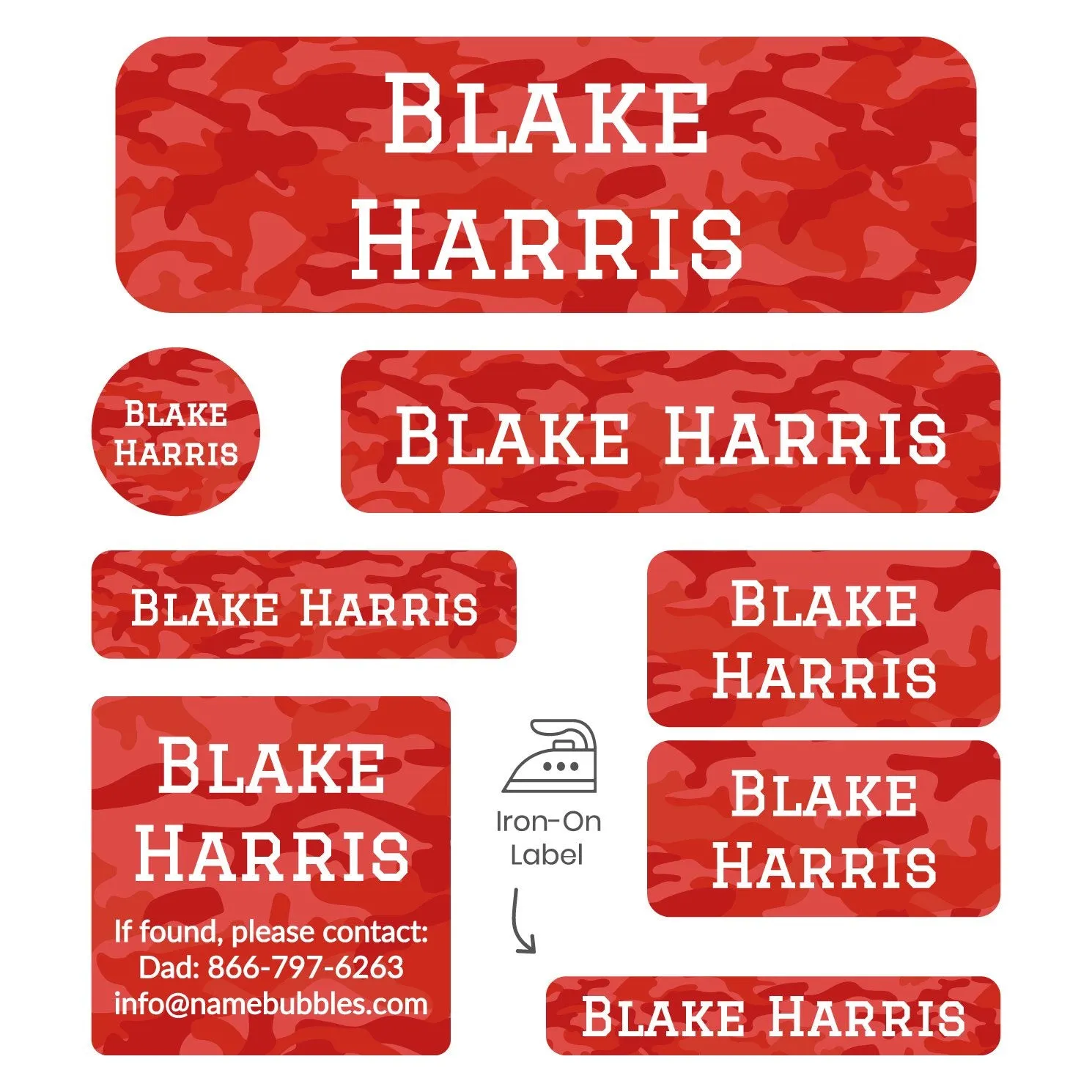 Camo Sleepaway Camp Labels Pack