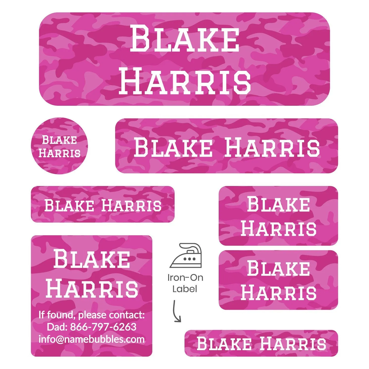Camo Sleepaway Camp Labels Pack
