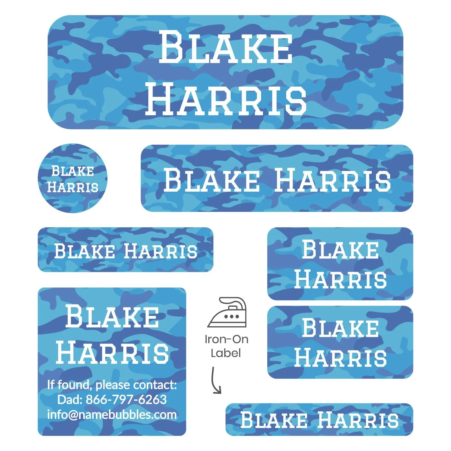 Camo Sleepaway Camp Labels Pack