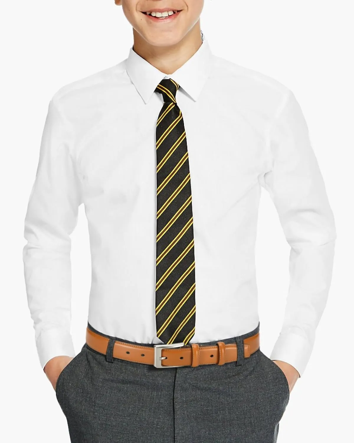 CHAOREN Boys Belt - 1 1/8" Leather Kids Belt for Dress - Perfect Companion to Youth Formal Outfit