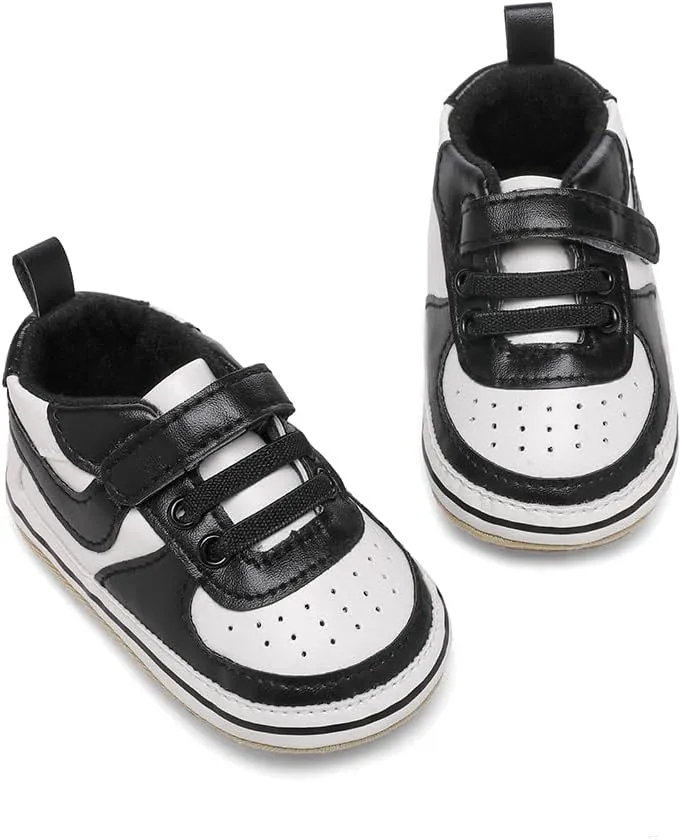 Clowora Unsex Baby Shoes Boys Girls Infant Sneakers Non-Slip Soft Rubber Sole Toddler Crib First Walker Lightweight Shoes