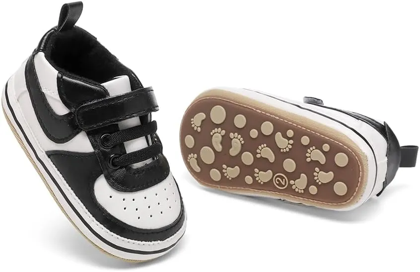 Clowora Unsex Baby Shoes Boys Girls Infant Sneakers Non-Slip Soft Rubber Sole Toddler Crib First Walker Lightweight Shoes