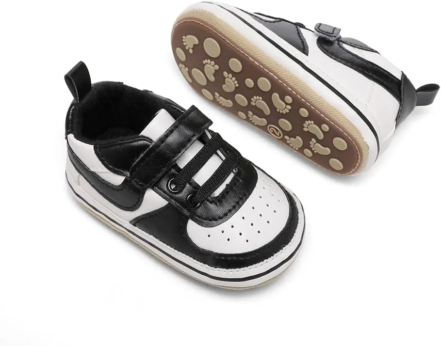 Clowora Unsex Baby Shoes Boys Girls Infant Sneakers Non-Slip Soft Rubber Sole Toddler Crib First Walker Lightweight Shoes
