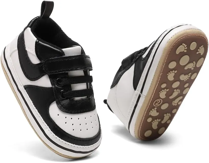 Clowora Unsex Baby Shoes Boys Girls Infant Sneakers Non-Slip Soft Rubber Sole Toddler Crib First Walker Lightweight Shoes