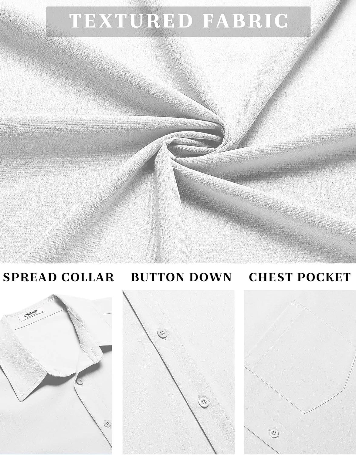 COOFANDY Mens Casual Short Sleeve Shirts Summer Beach Shirt Button Down Textured Shirts Vacation Hawaiian Shirts