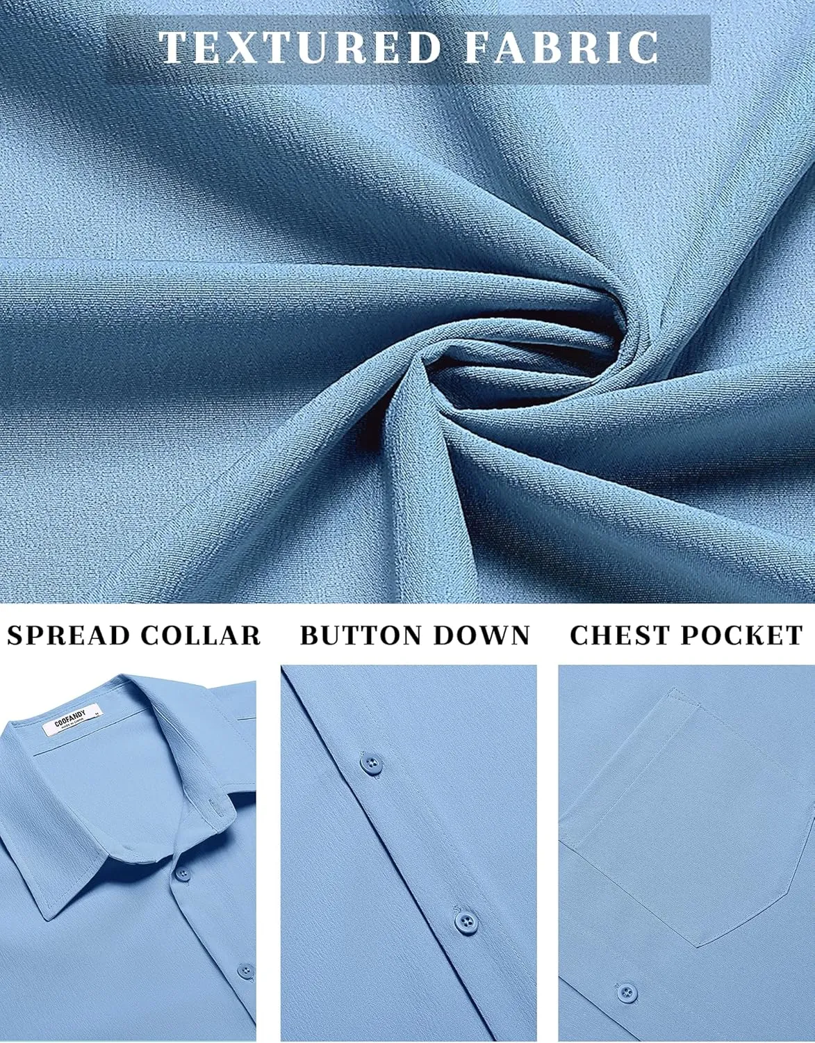 COOFANDY Mens Casual Short Sleeve Shirts Summer Beach Shirt Button Down Textured Shirts Vacation Hawaiian Shirts