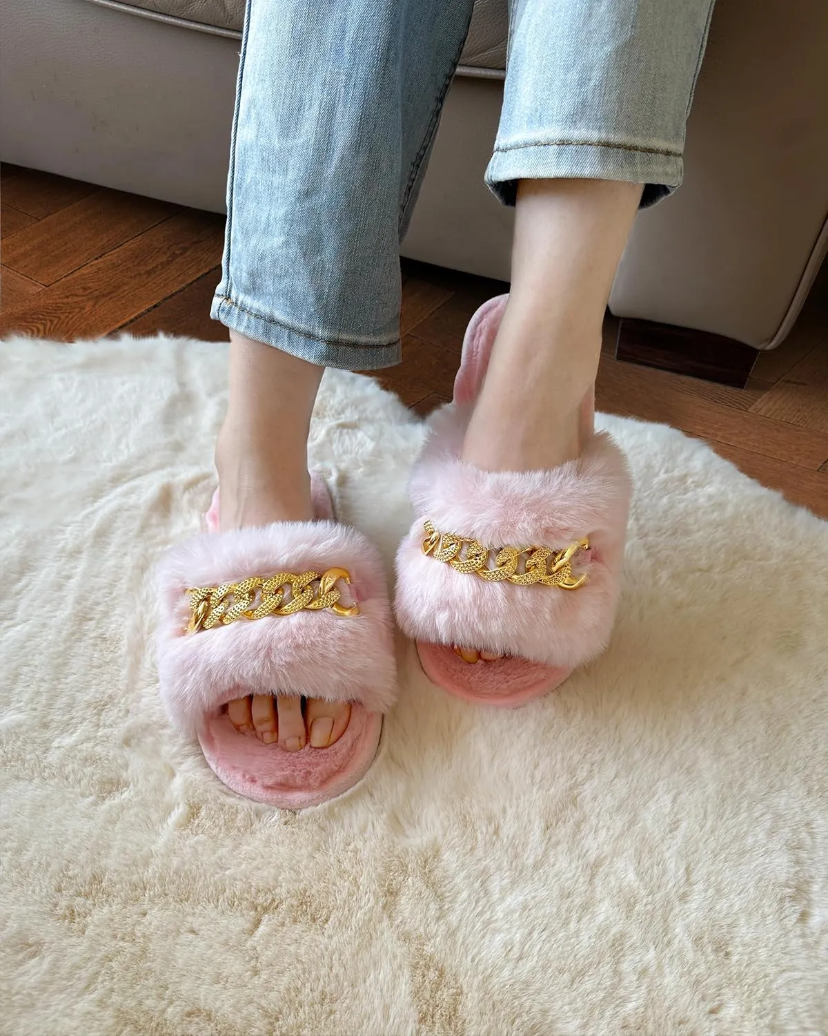 Cozy Fuzzy Fluffy Slippers - Memory Foam Indoor & Outdoor, Perfect Gifts for Women