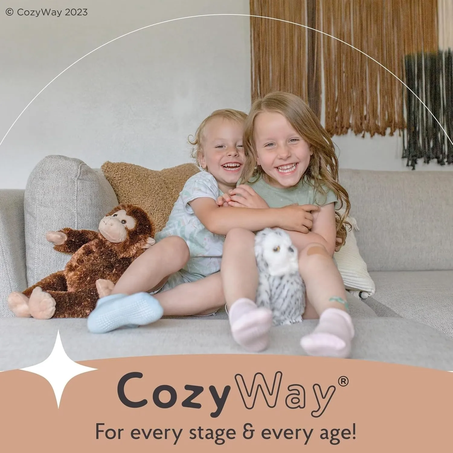 CozyWay Baby & Toddler Socks with Grippers Non Slip Ankle Grip Socks For Boys and Girls - Comfy Soft Cotton - 12 Pack