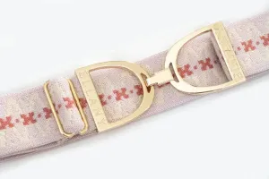 ELLANY - Pink Almaretto - 1.5" Gold Stirrup Elastic Belt