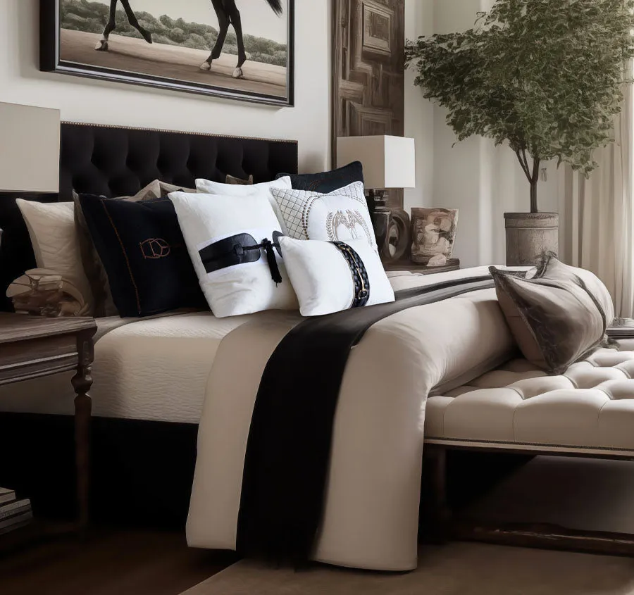 Equestrian Luxe Noir 50x50cm Cushion Black