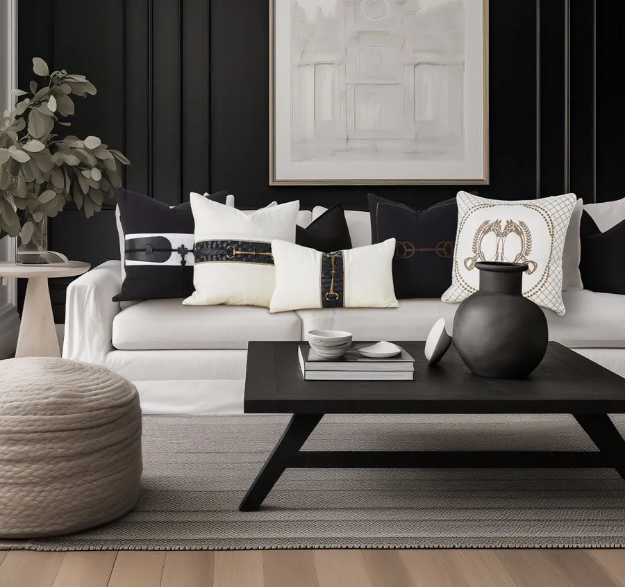 Equestrian Luxe Noir 50x50cm Cushion Black