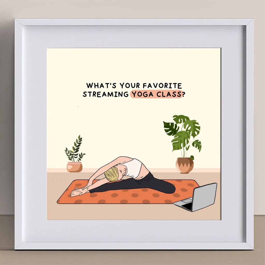 Favorite Streaming Yoga Class Doodle Card