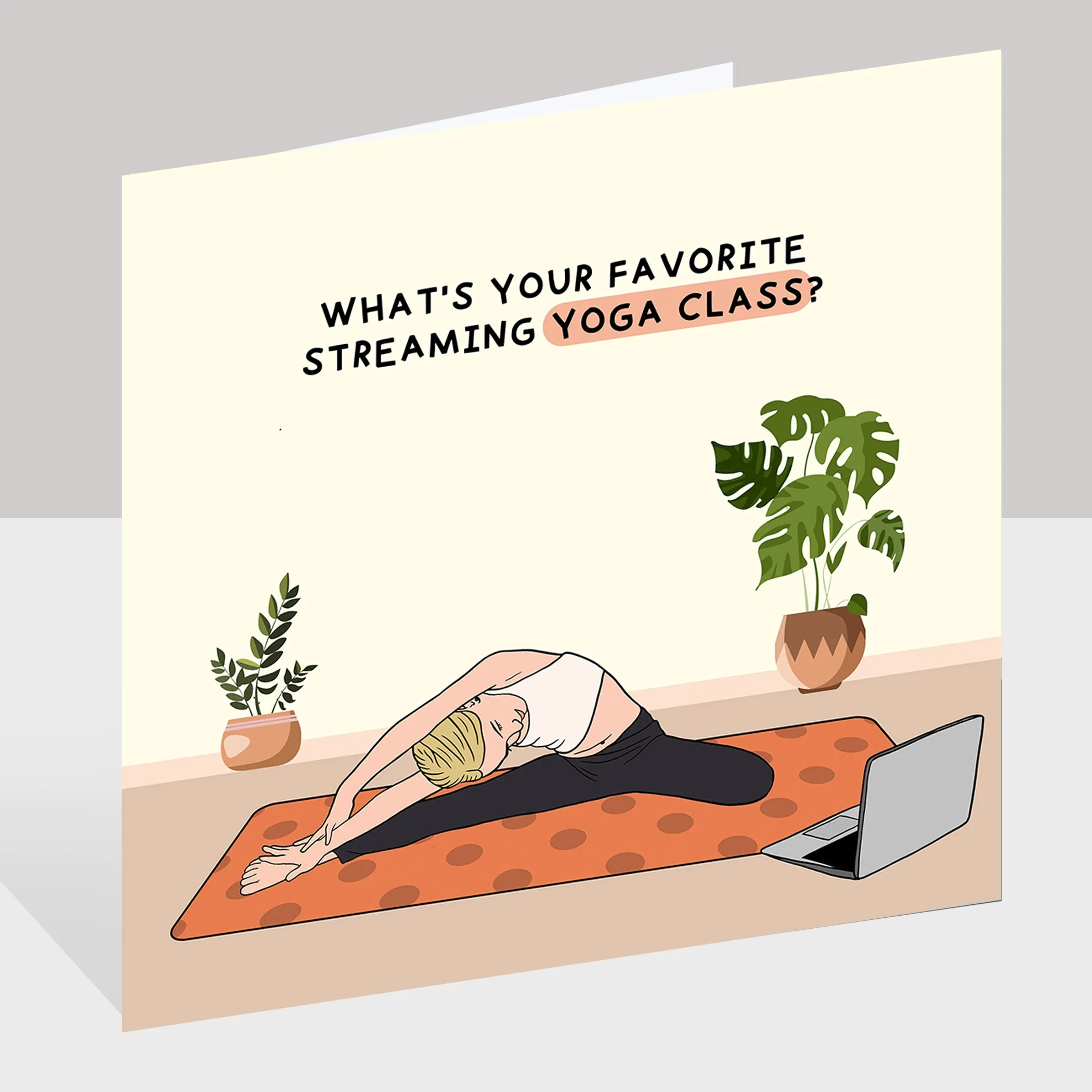 Favorite Streaming Yoga Class Doodle Card