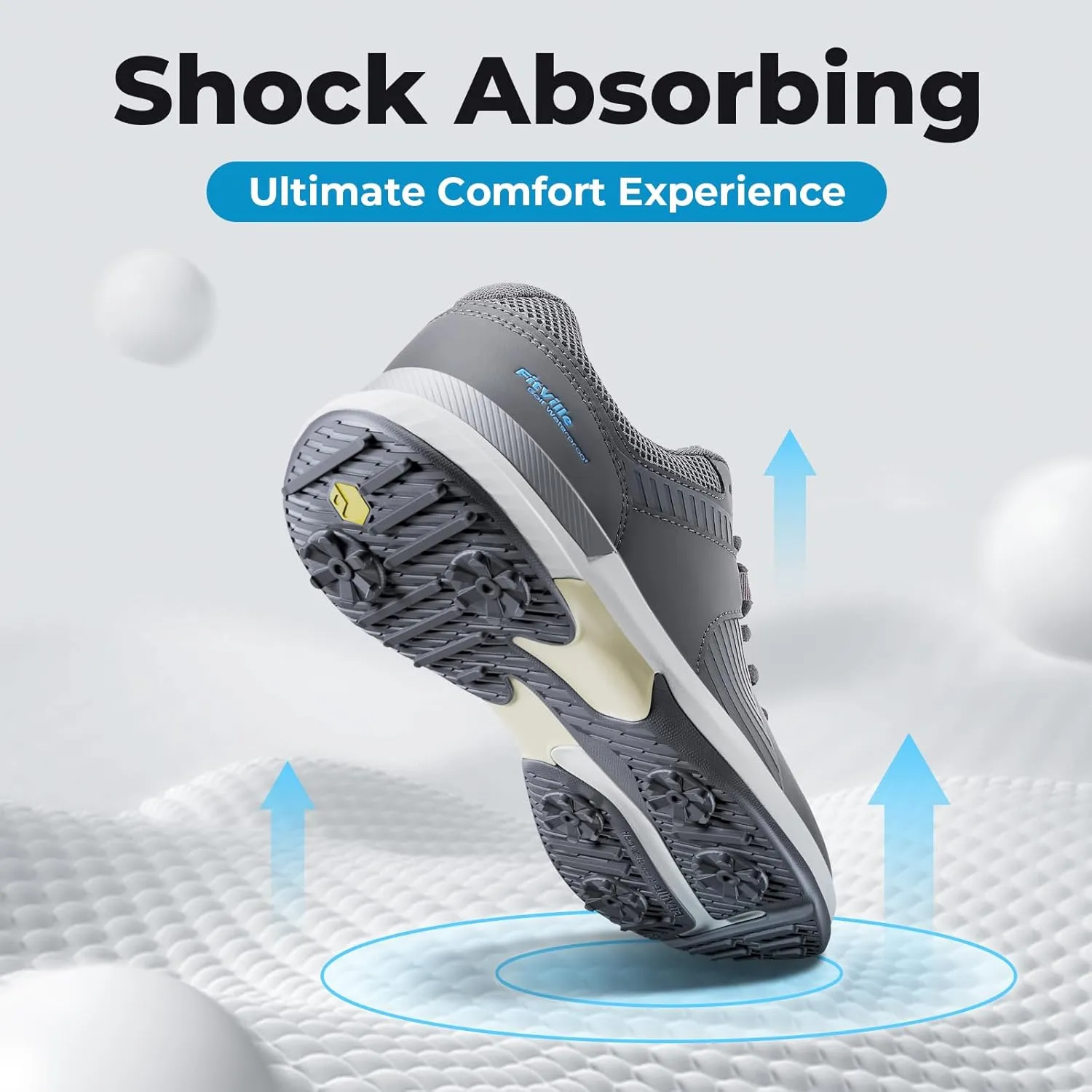 FitVille Extra Wide Men's Golf Shoes Waterproof, Professional Outdoor Spiked Golf Shoes for Men with Arch Support