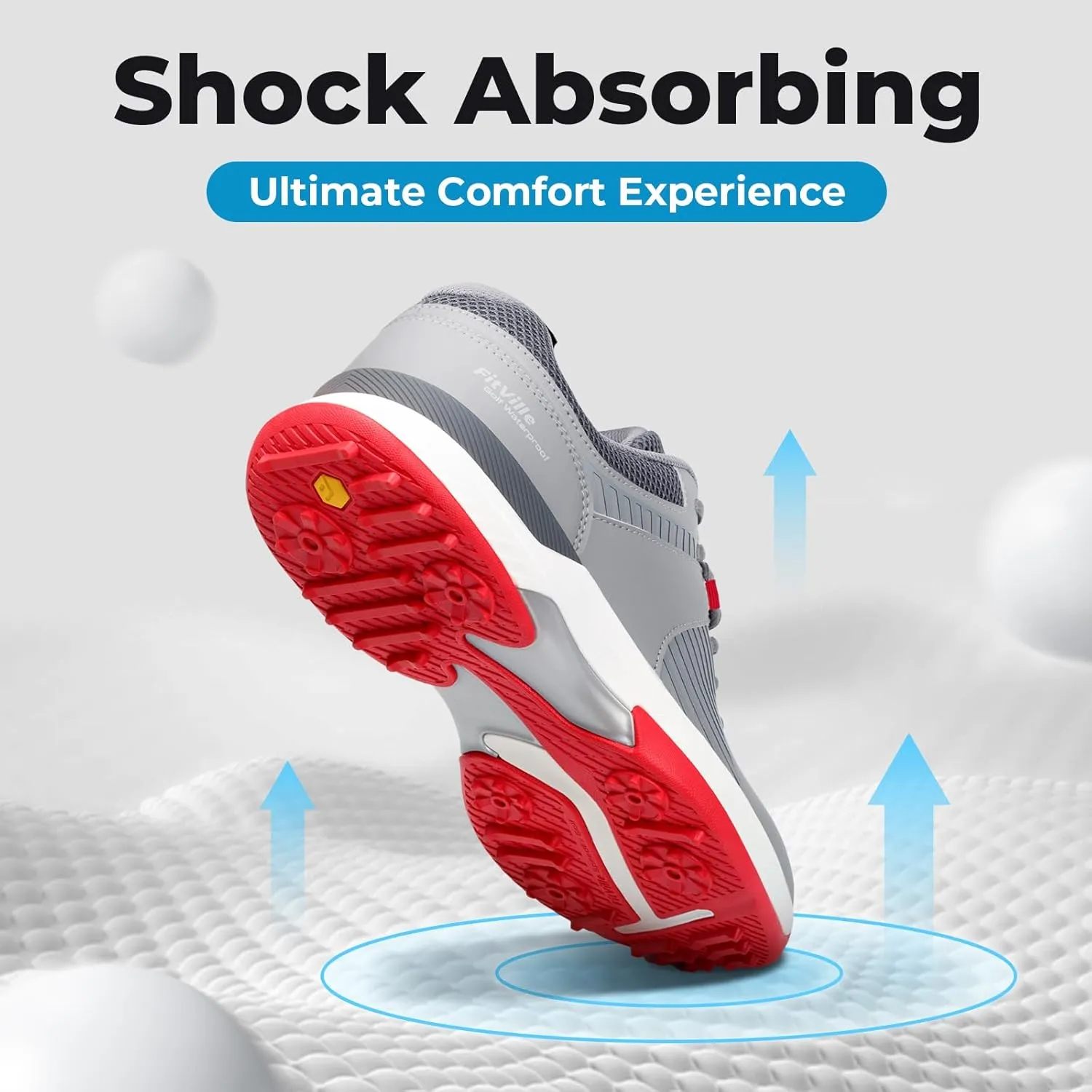 FitVille Extra Wide Men's Golf Shoes Waterproof, Professional Outdoor Spiked Golf Shoes for Men with Arch Support