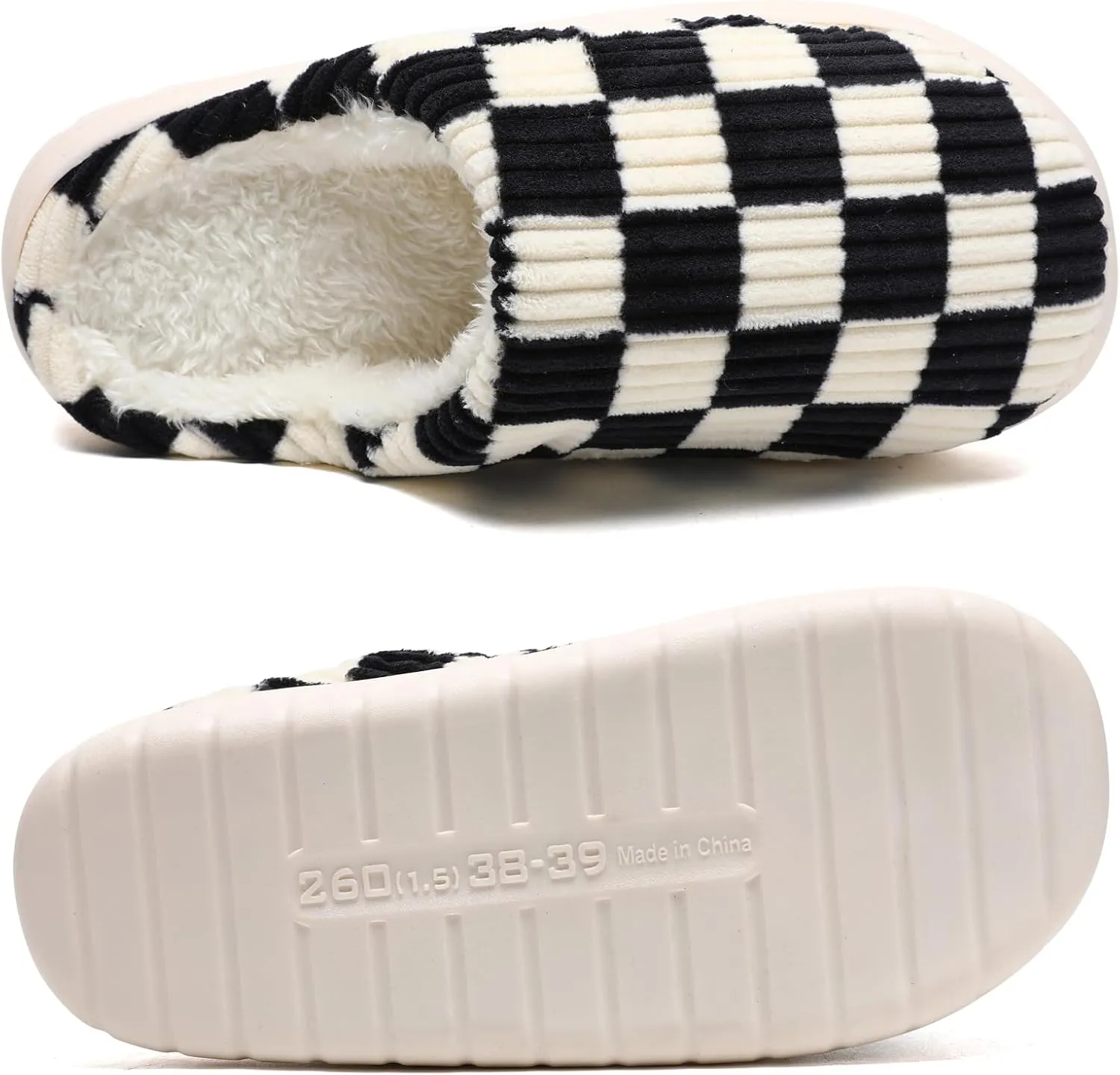 Guyarns House Slippers for Women & Men - Fuzzy, Casual Indoor/Outdoor Shoes with Memory Foam & Faux Fur Lining