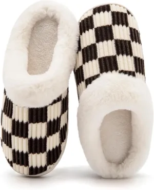 Guyarns House Slippers for Women & Men - Fuzzy, Casual Indoor/Outdoor Shoes with Memory Foam & Faux Fur Lining