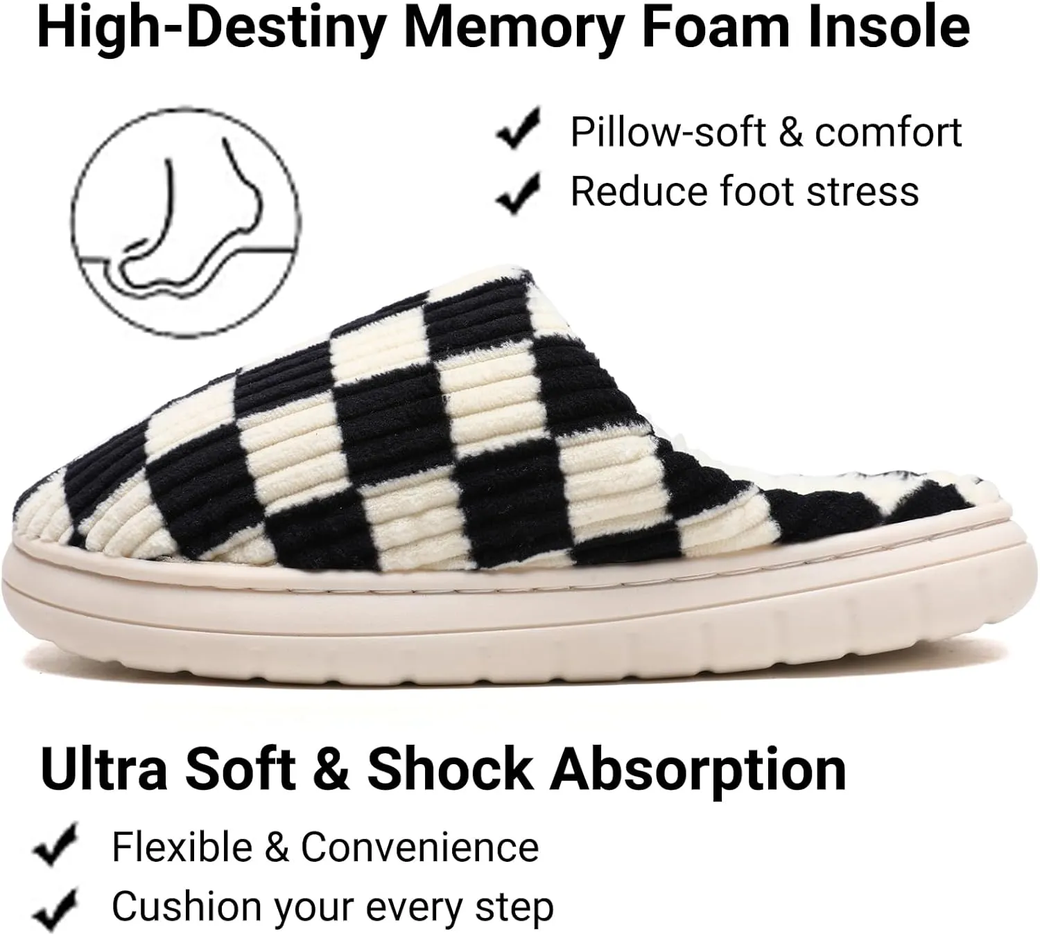 Guyarns House Slippers for Women & Men - Fuzzy, Casual Indoor/Outdoor Shoes with Memory Foam & Faux Fur Lining