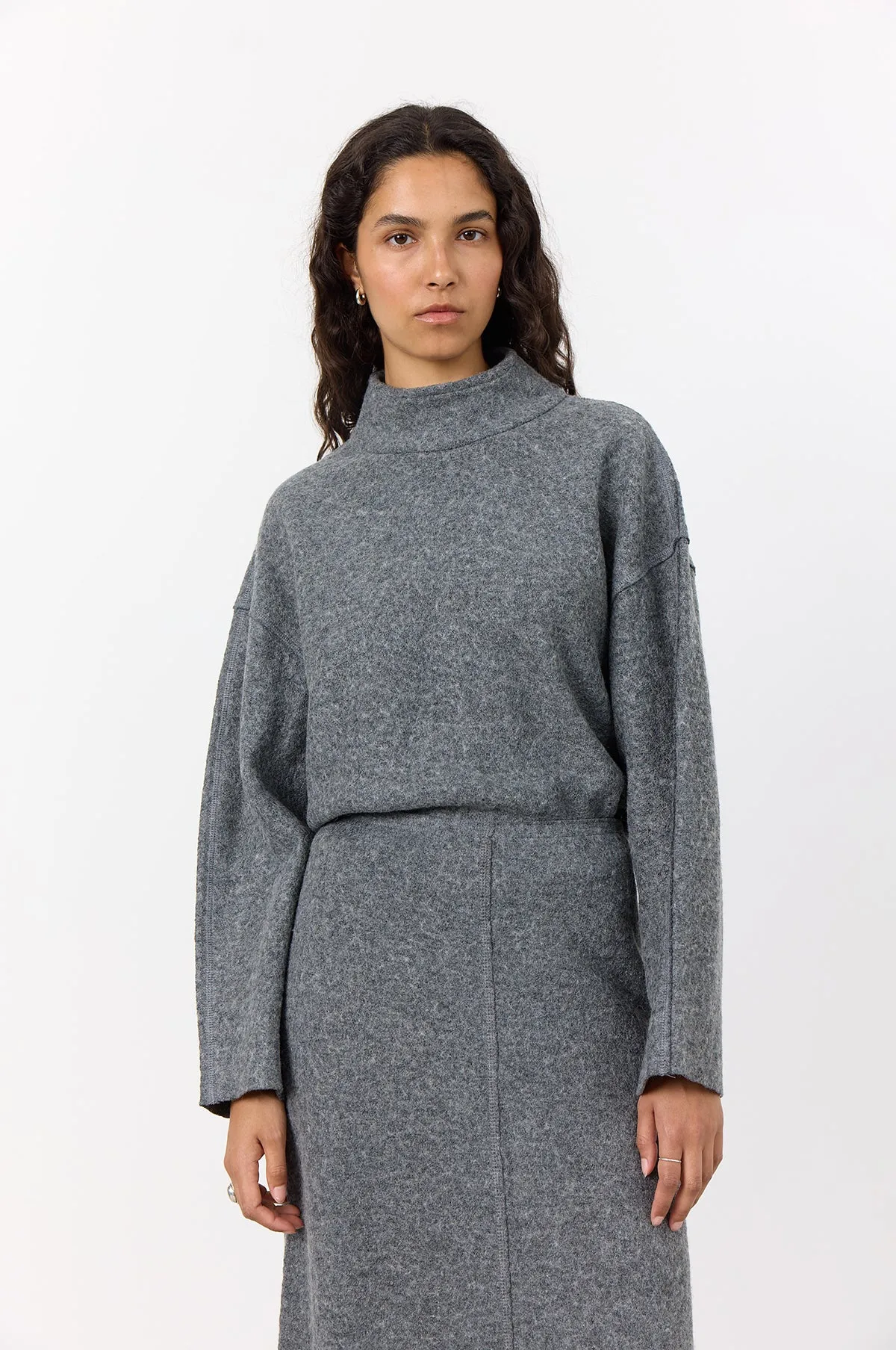 Icon Blouse Dark Grey Melange