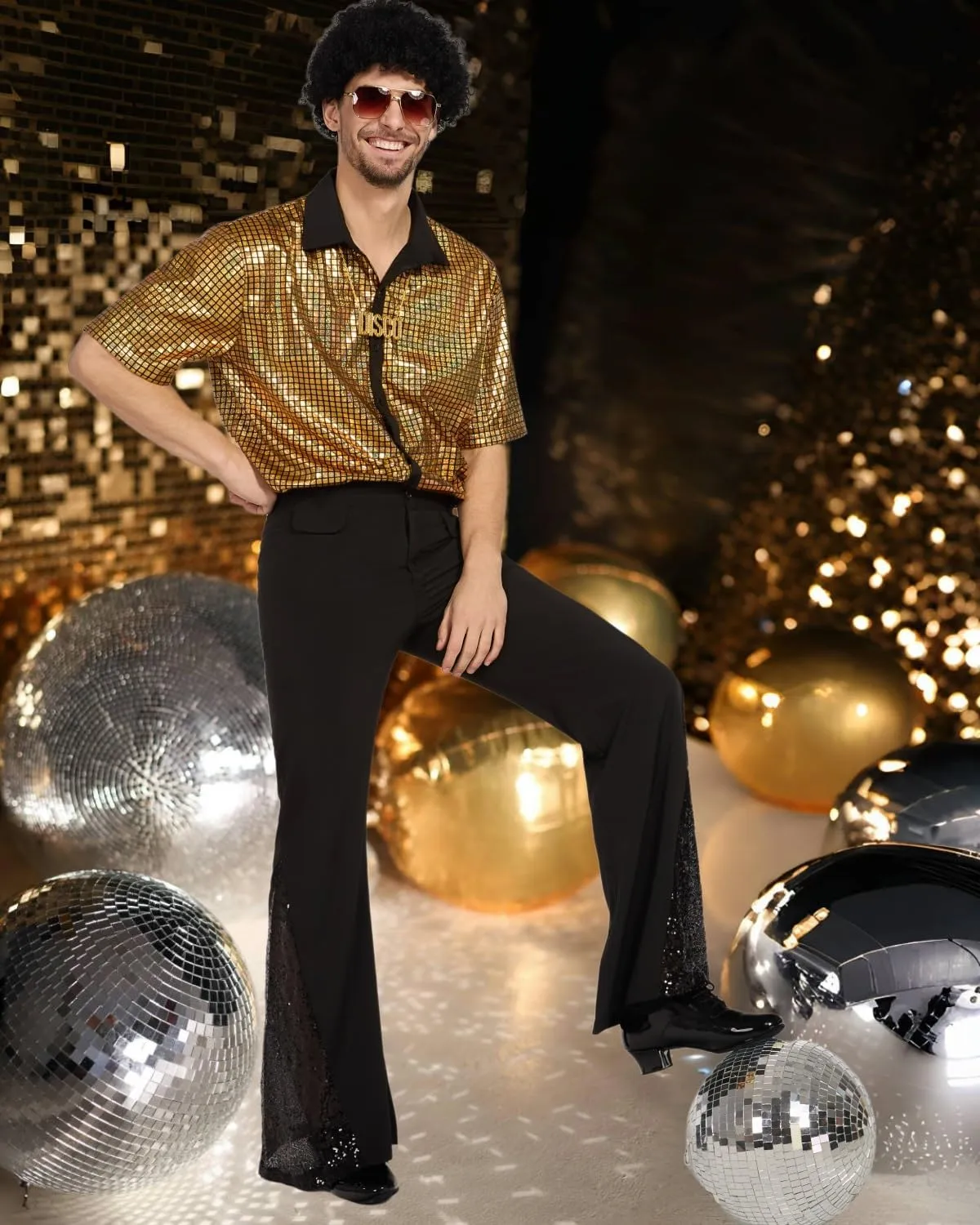 Mens 70's Disco Outfit Retro 70s Mens Costume for Adults Perfect 70's Theme Clothes for Parties