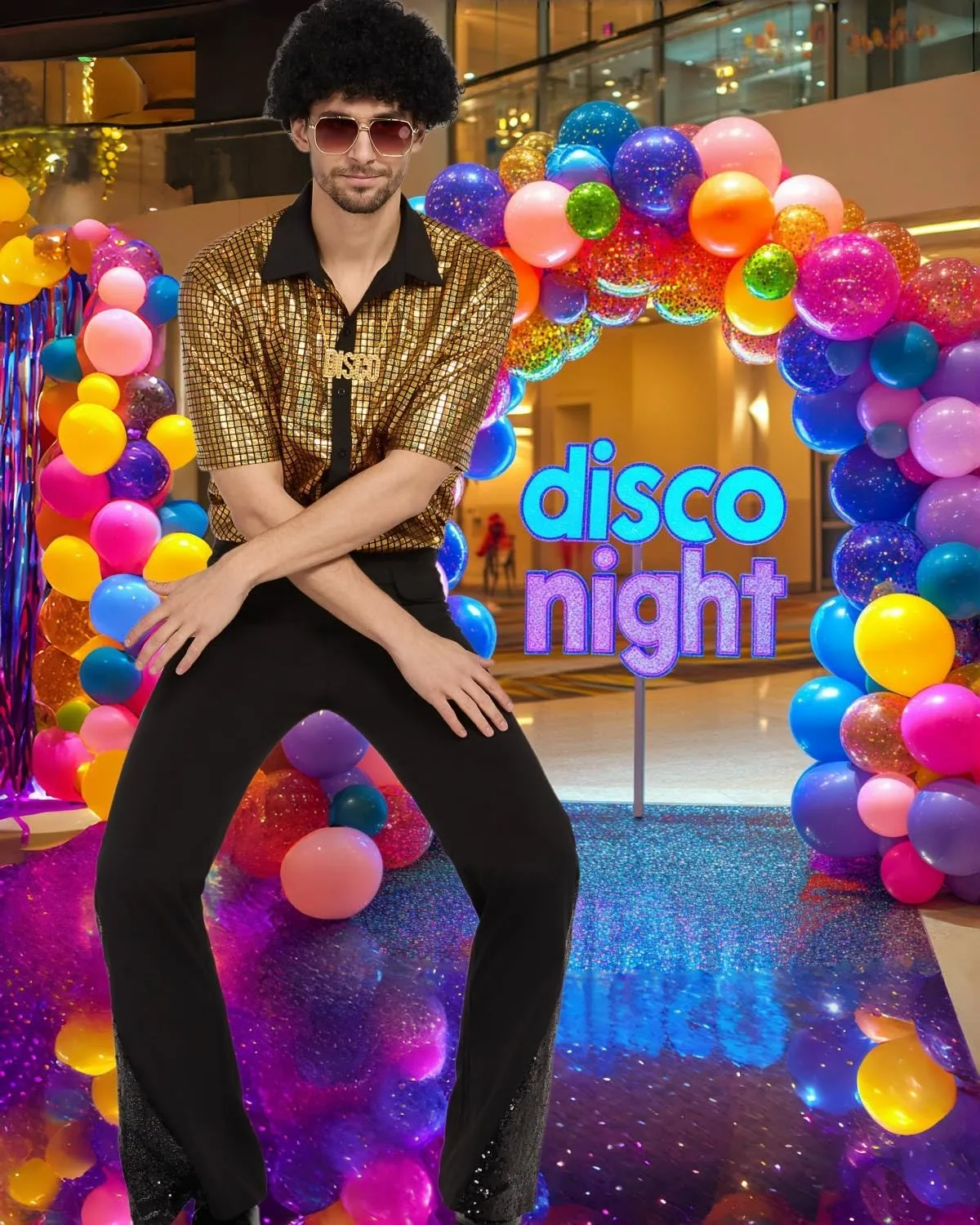 Mens 70's Disco Outfit Retro 70s Mens Costume for Adults Perfect 70's Theme Clothes for Parties