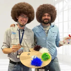 Mens Afro Wig for Costume 80's Painter Brown Afro Wig for Cosplay Daily and Disco Party