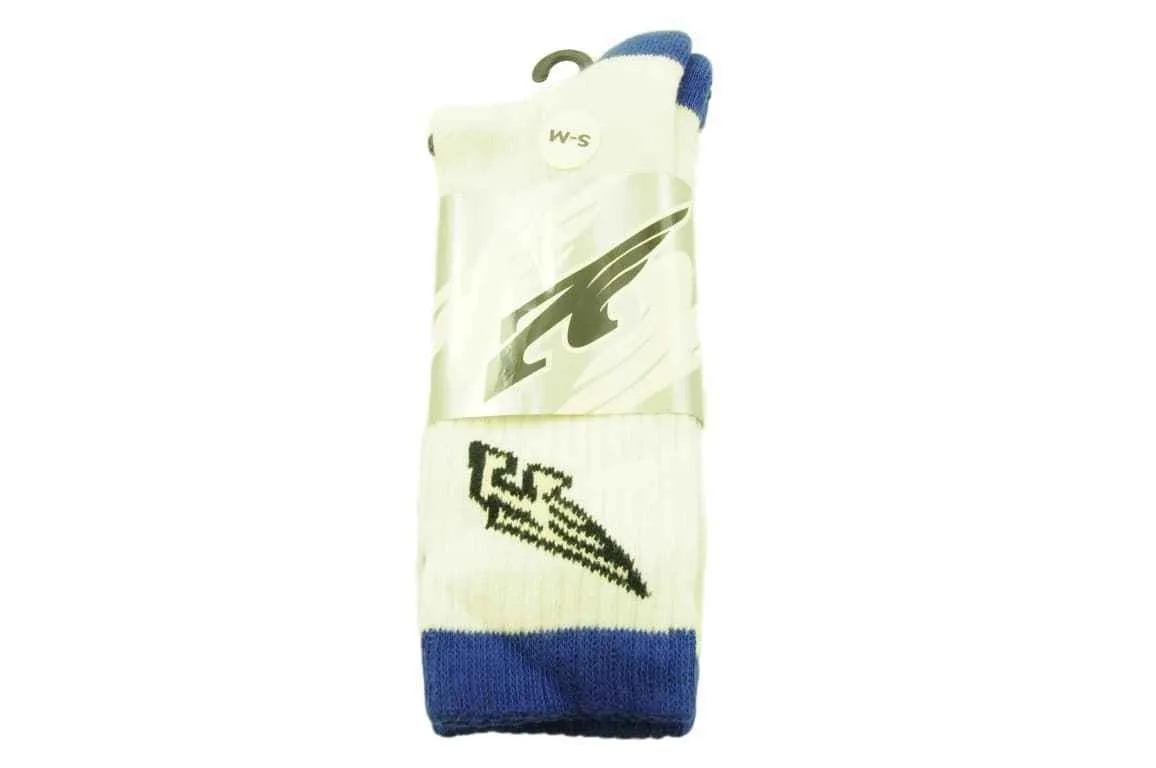 Mens Crew Length 6- 8 Blue- White Arnette Sports Socks Buy One Pair Get One Free