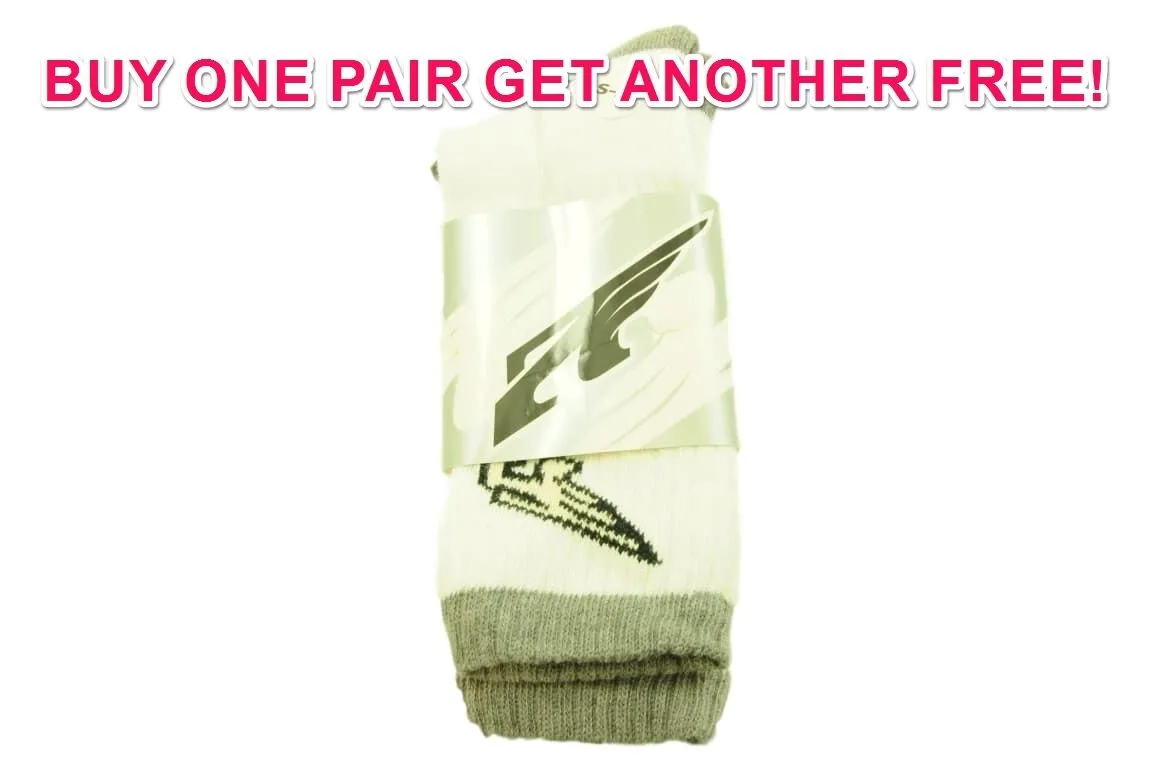 Mens Crew Length 6- 8 Grey- White Arnette Sports Socks Buy One Pair Get One Free